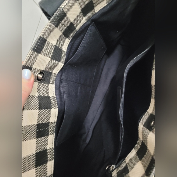 NWT Coach Large Gingham Canvas Tote Handbag - Picture 5 of 6